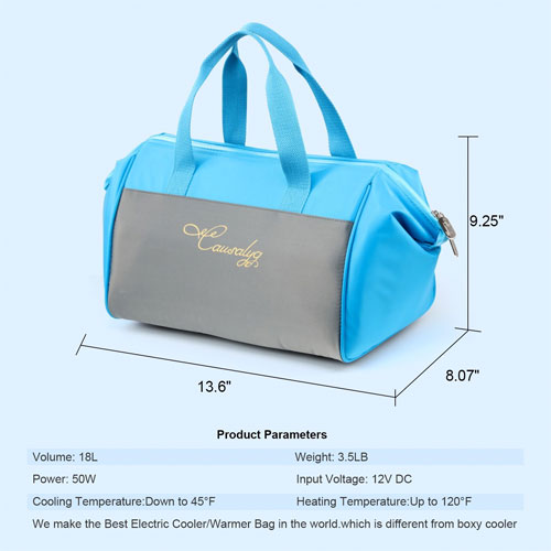 Dimensions of Thermoelectric Soft-Sided Cooler Bag