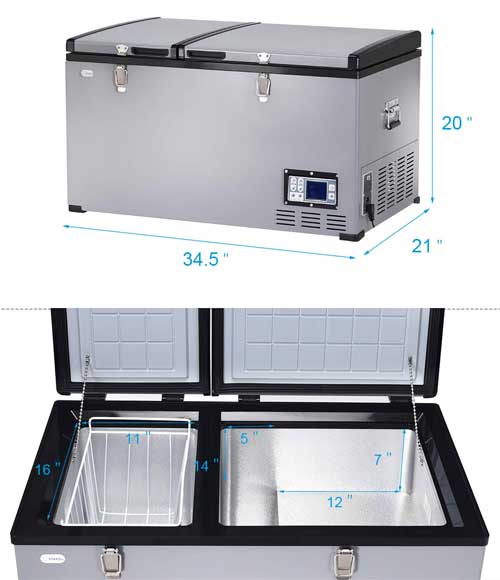 Costway Refrigerator Freezer Dimensions