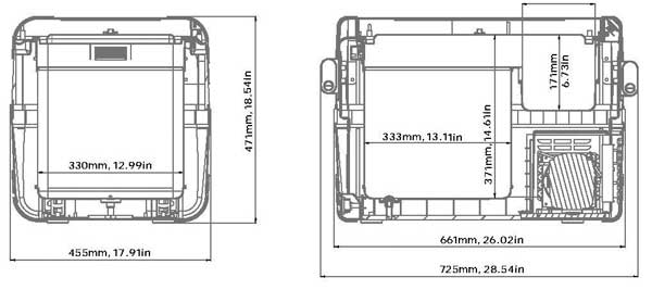 Dometic CFX-50 Dimensions