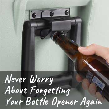 Built-in Bottle Opener on Igloo Cooler