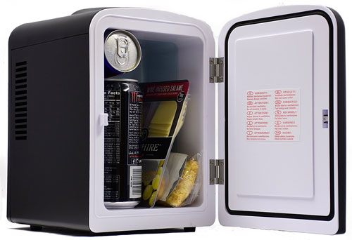 Interior of Uber Chill Mini Fridge: Convenient Compact Size, But Large Enough for Drinks and Lunch