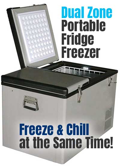 Whynter Dual Zone Portable Fridge Freezer with 2 Separate Compartments - Freeze and Chill Simultaneously!